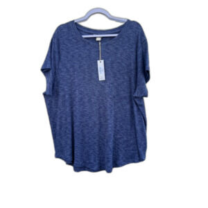 NATURAL REFLECTIONS WOMENS TOP SIZE 1X BLUE PULLOVER